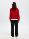 Selected Femme Cille Cashmere Blend Knit Pullover - Equestrian Red