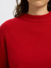 Selected Femme Cille Cashmere Blend Knit Pullover - Equestrian Red
