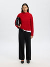Selected Femme Cille Cashmere Blend Knit Pullover - Equestrian Red
