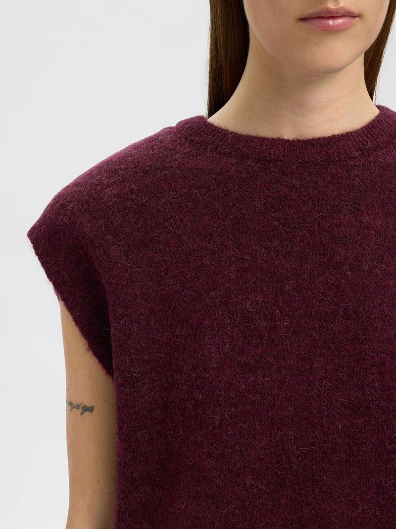 Selected Femme Lulu Knitted Vest - Fig