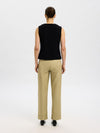 Selected Femme Darla Wool Knit Button Vest - Black