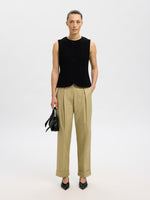 Selected Femme Darla Wool Knit Button Vest - Black