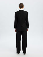 Selected Femme Malia Manteco Blazer - Black Pinstripe
