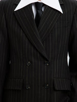 Selected Femme Malia Manteco Blazer - Black Pinstripe