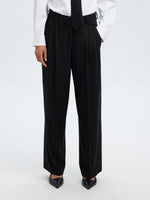 Selected Femme Malia Mentaco Trousers - Black Pinstripe