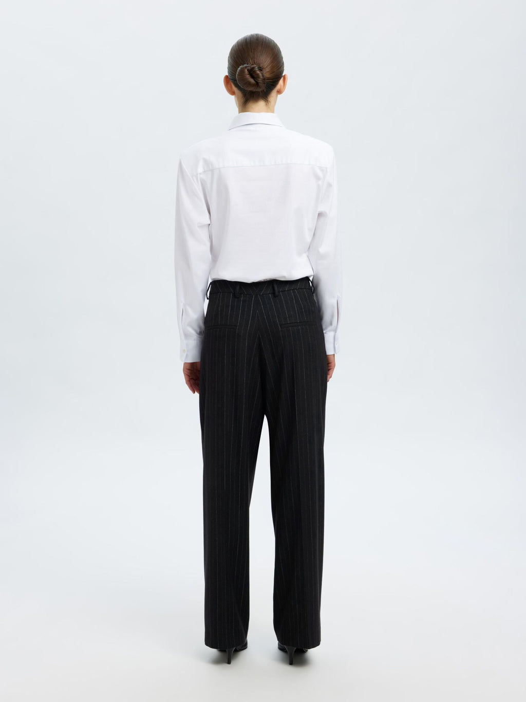 Selected Femme Malia Mentaco Trousers - Black Pinstripe