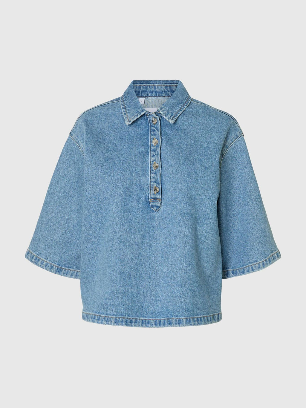 Selected Femme Liva Kori Denim Shirt - Light Blue Denim