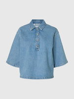 Selected Femme Liva Kori Denim Shirt - Light Blue Denim
