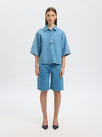 Selected Femme Liva Kori Denim Shirt - Light Blue Denim