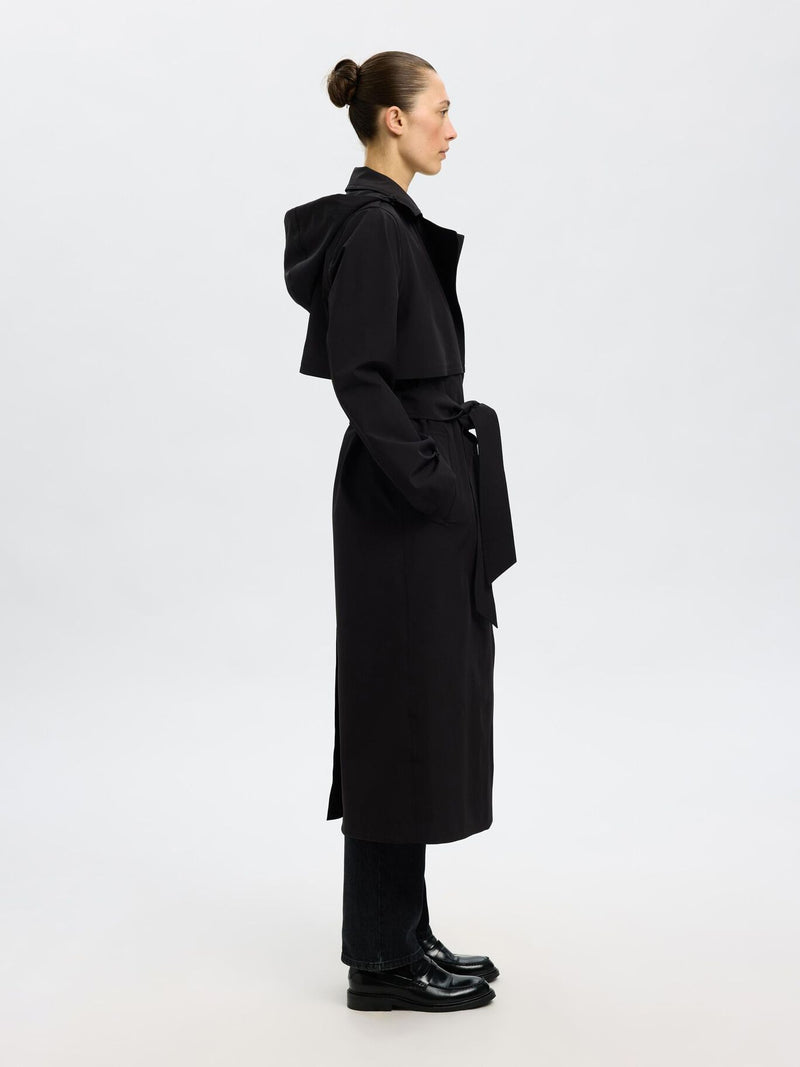 Selected Femme Aline Tech Trenchcoat - Black