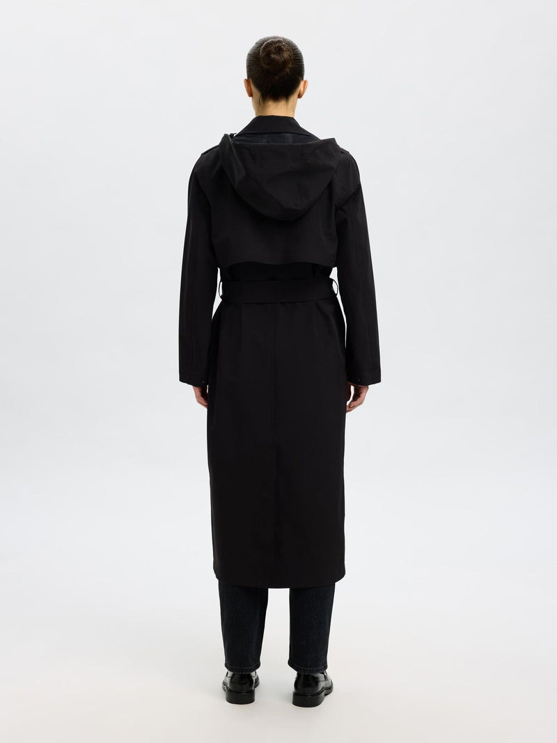 Selected Femme Aline Tech Trenchcoat - Black