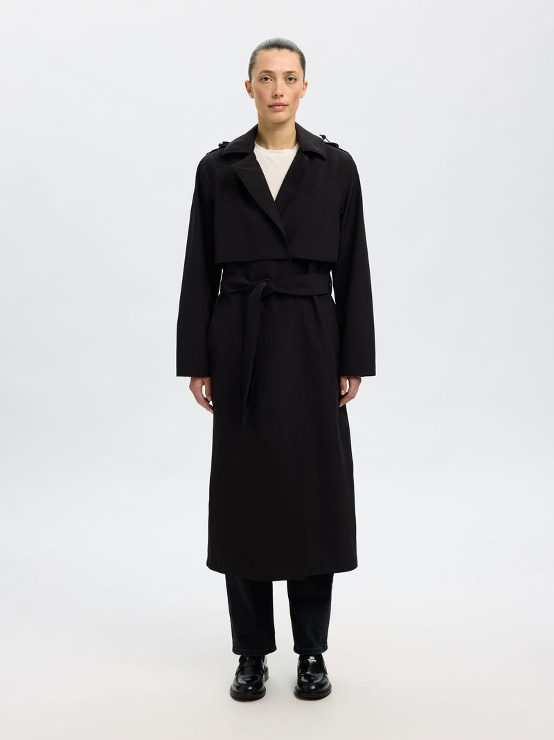 Selected Femme Aline Tech Trenchcoat - Black