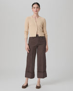 Paige Sasha Ankle Wide Cuff Jean - Rich Chocolate