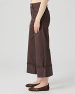 Paige Sasha Ankle Wide Cuff Jean - Rich Chocolate