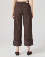 Paige Sasha Ankle Wide Cuff Jean - Rich Chocolate