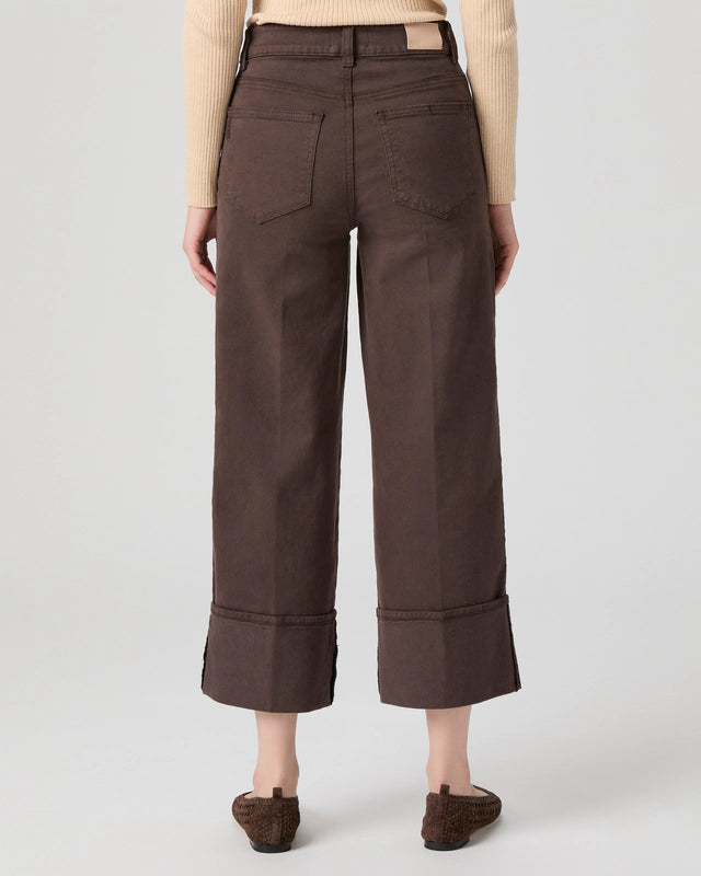 Paige Sasha Ankle Wide Cuff Jean - Rich Chocolate