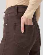 Paige Sasha Ankle Wide Cuff Jean - Rich Chocolate