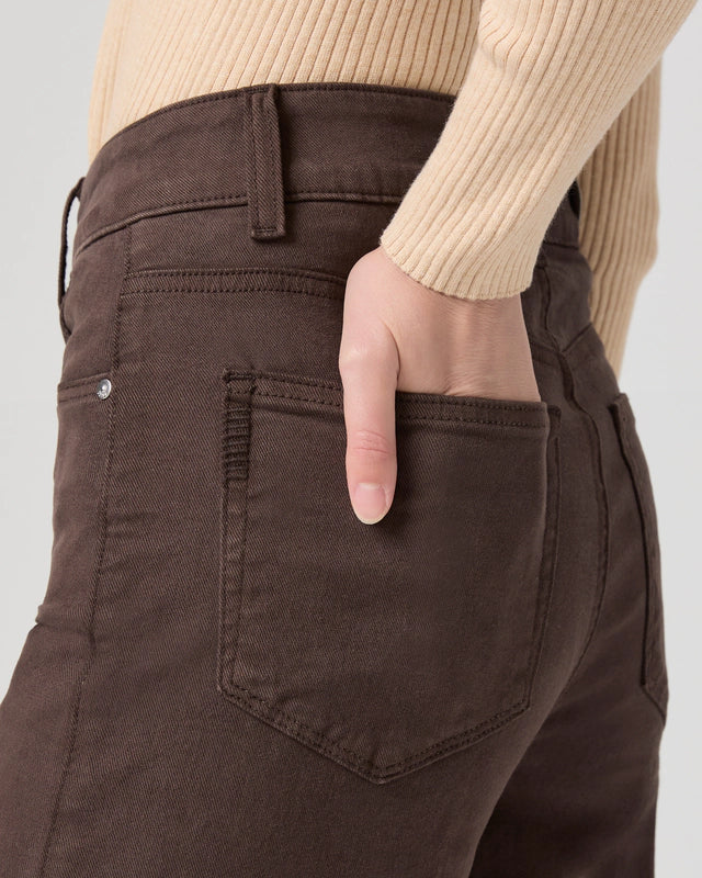 Paige Sasha Ankle Wide Cuff Jean - Rich Chocolate