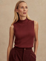 Varley Anastasia Rib Knit Tank - New Maroon