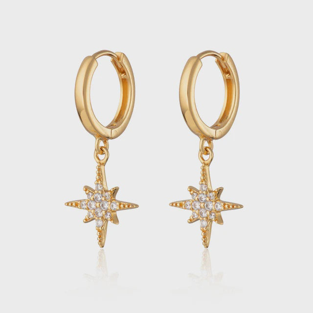 Scream Pretty Starburst Hoop Earrings - Gold