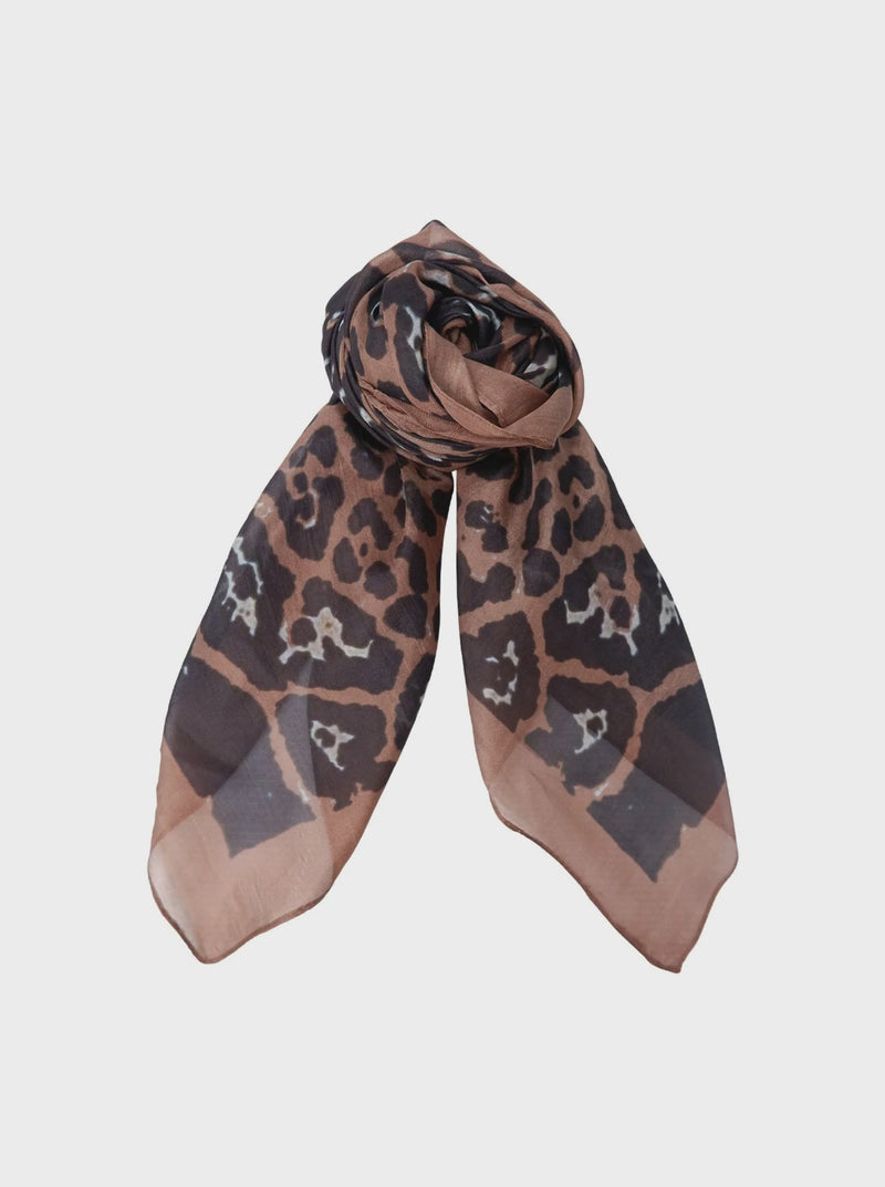 Black Colour Hannah Silk Scarf - Natural