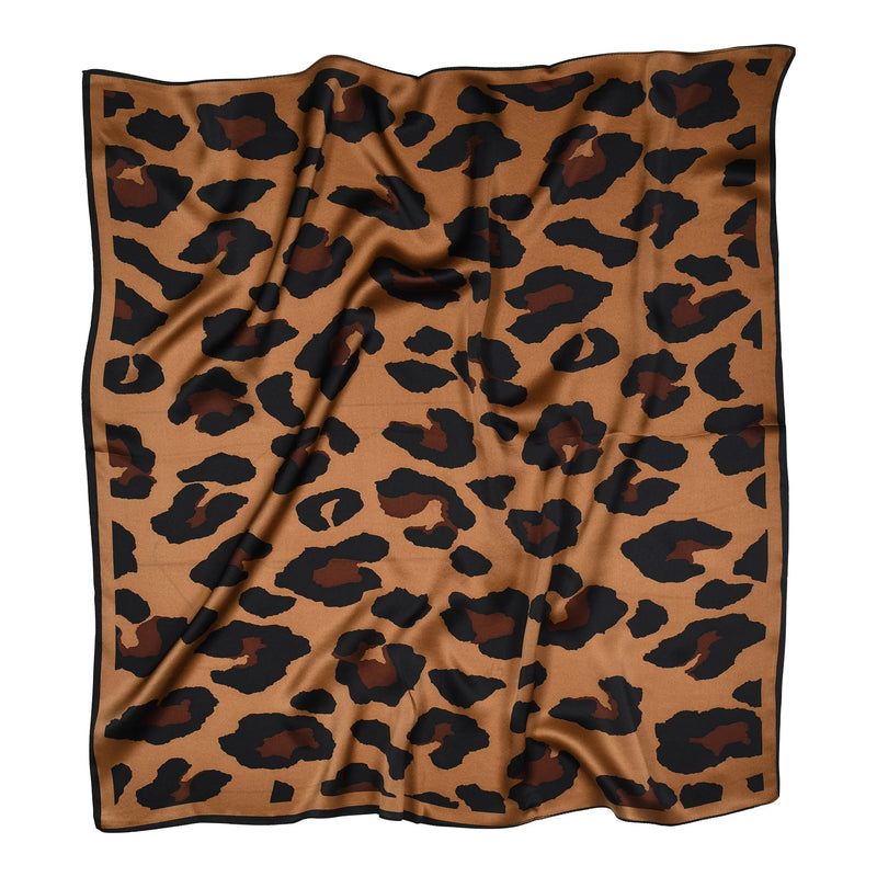Sneakyfox Kylie Silk Scarf -  Chocolate Animal Print