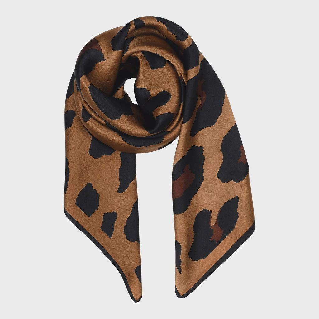 Sneakyfox Kylie Silk Scarf -  Chocolate Animal Print