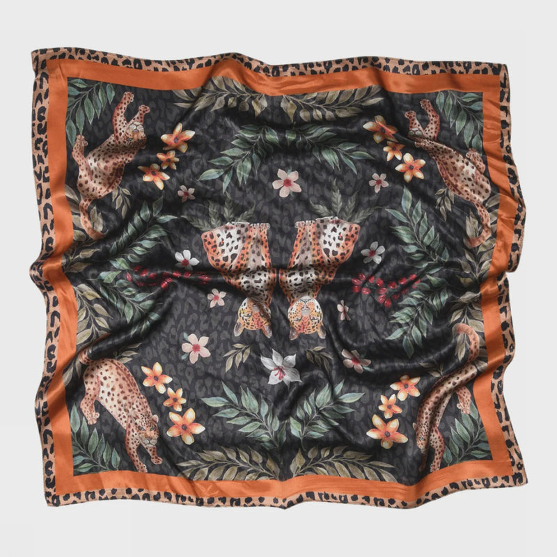 Sneakyfox Allison Silk Scarf -  Black