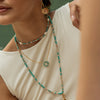 Mishky Fringe Sun Small Necklace - Turquoise/Gold