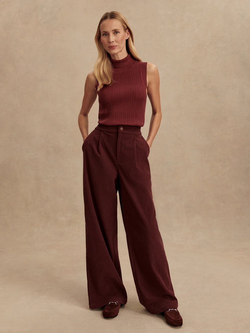 Varley Anastasia Rib Knit Tank - New Maroon