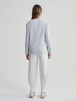 Varley Leah Long Sleeve Boyfriend Tee - Light Grey Marl
