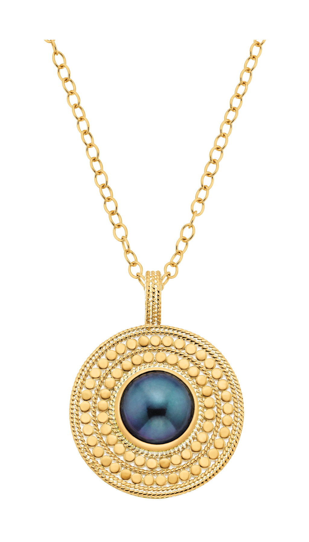 Anna Beck Blue Pearl Pendant - Gold