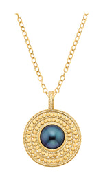 Anna Beck Blue Pearl Pendant - Gold