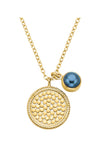 Anna Beck Blue Pearl Dual Disc Necklace - Gold