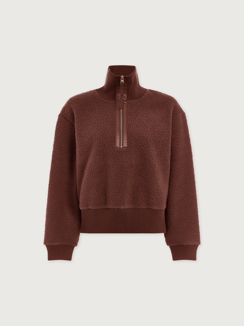 Varley Roselle Half Zip Fleece - Deep Mahogany