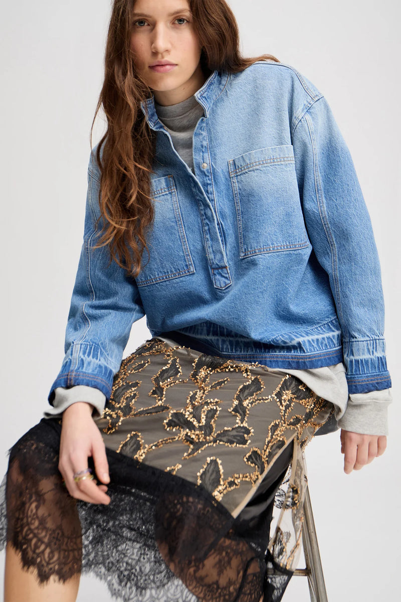Munthe Luxa Top - Light Blue