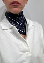 Lescarf Paisley Scarf - Navy