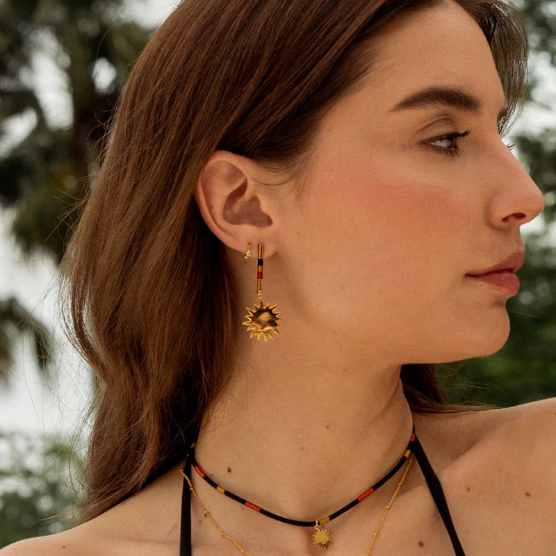 Mishky Sunny Stripes Bar Earrings - Gold