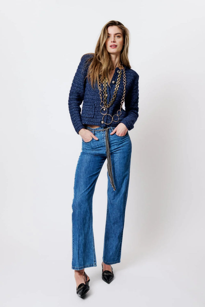 Moliin Regina Knitted Jacket - Evening Blue