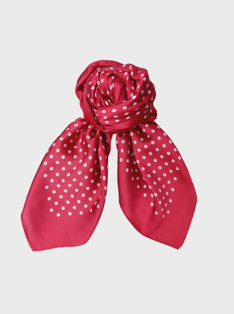 Black Colour Bianca Mini Scarf - Red Polka Dot