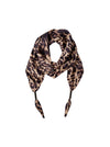 Black Colour Leodora Mini Scarf Double Layer - Leopard