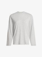 Varley Leah Long Sleeve Boyfriend Tee - Light Grey Marl