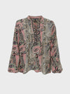 Black Colour Luna Pleat Blouse - Cashmere Green