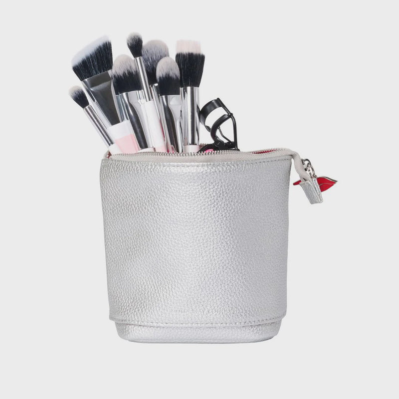 Donna May London Stand & Store Makeup Brush Case - Silver