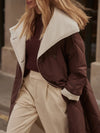 Varley Annalise Reversible Wrap Coat - Deep Mahogany