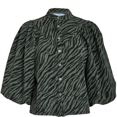Minus Olenna Shirt - Rifle Green Animal Print