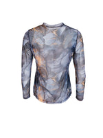 Black Colour Florence Mesh Blouse - Grey Marble