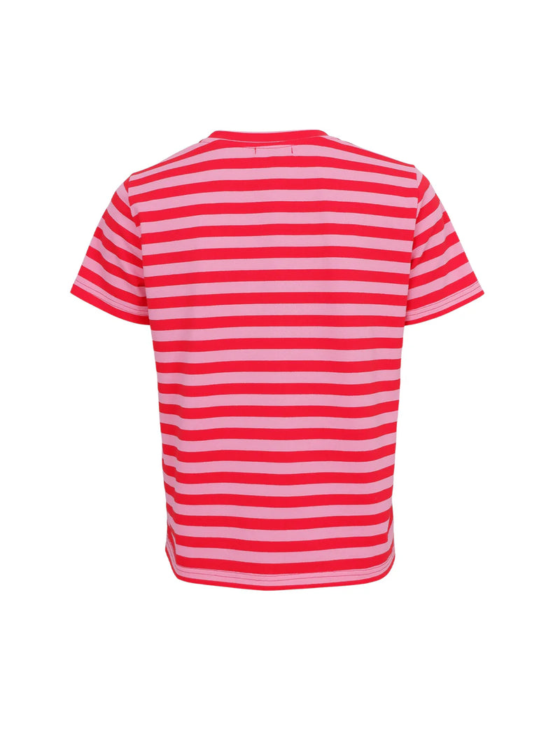 Black Colour Maisy T-Shirt - Red / Pink