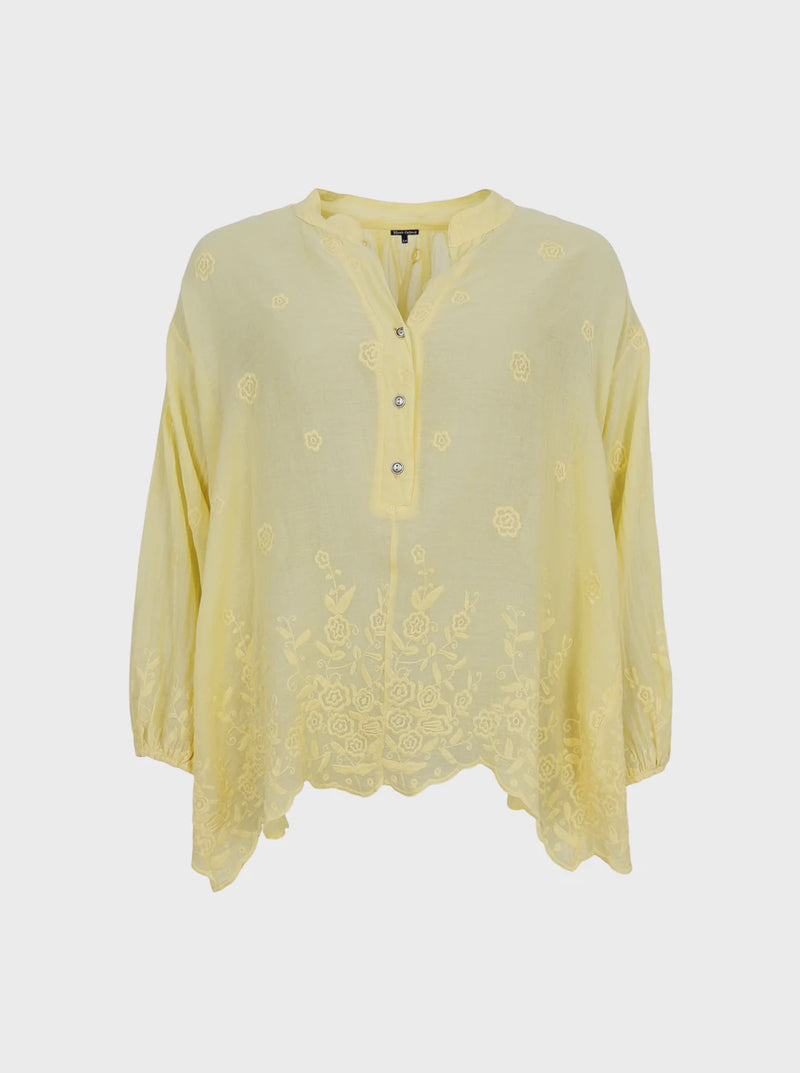Black Colour Laura Blouse - Pastel Yellow