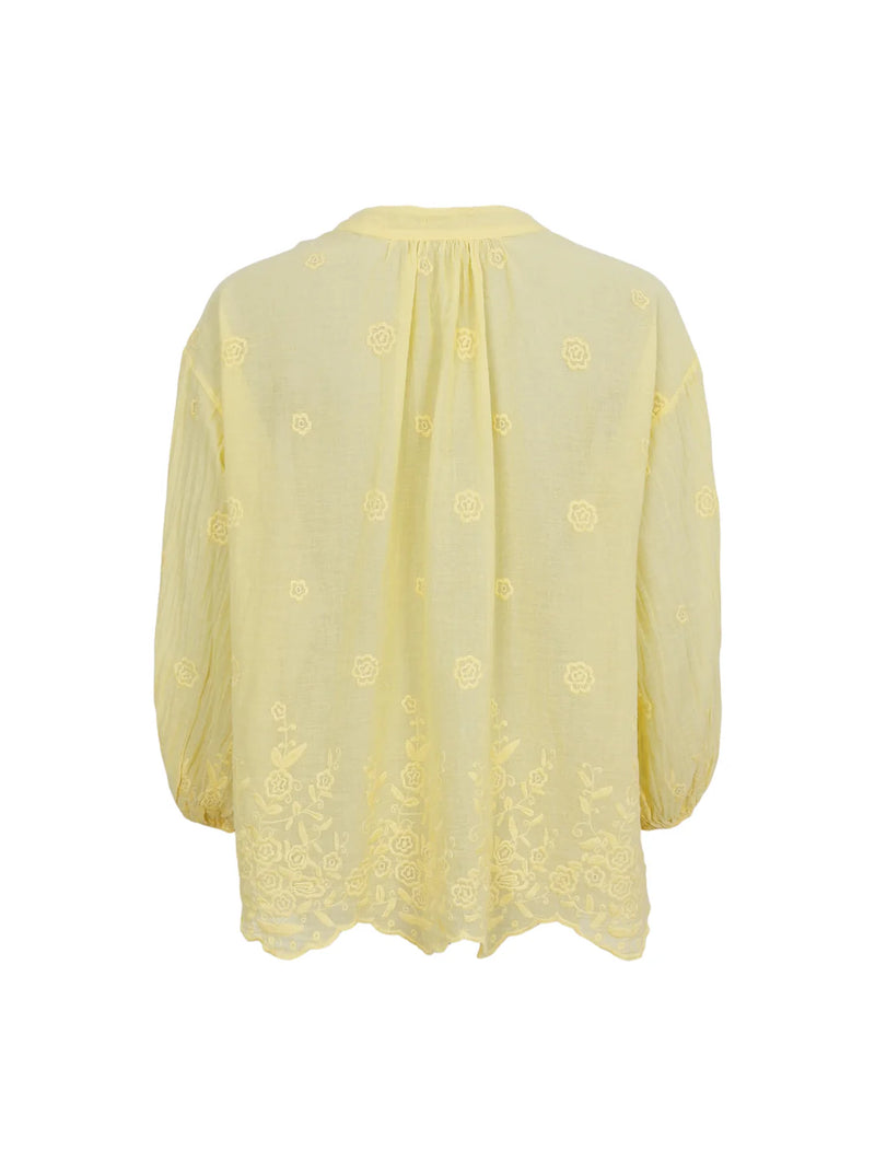 Black Colour Laura Blouse - Pastel Yellow
